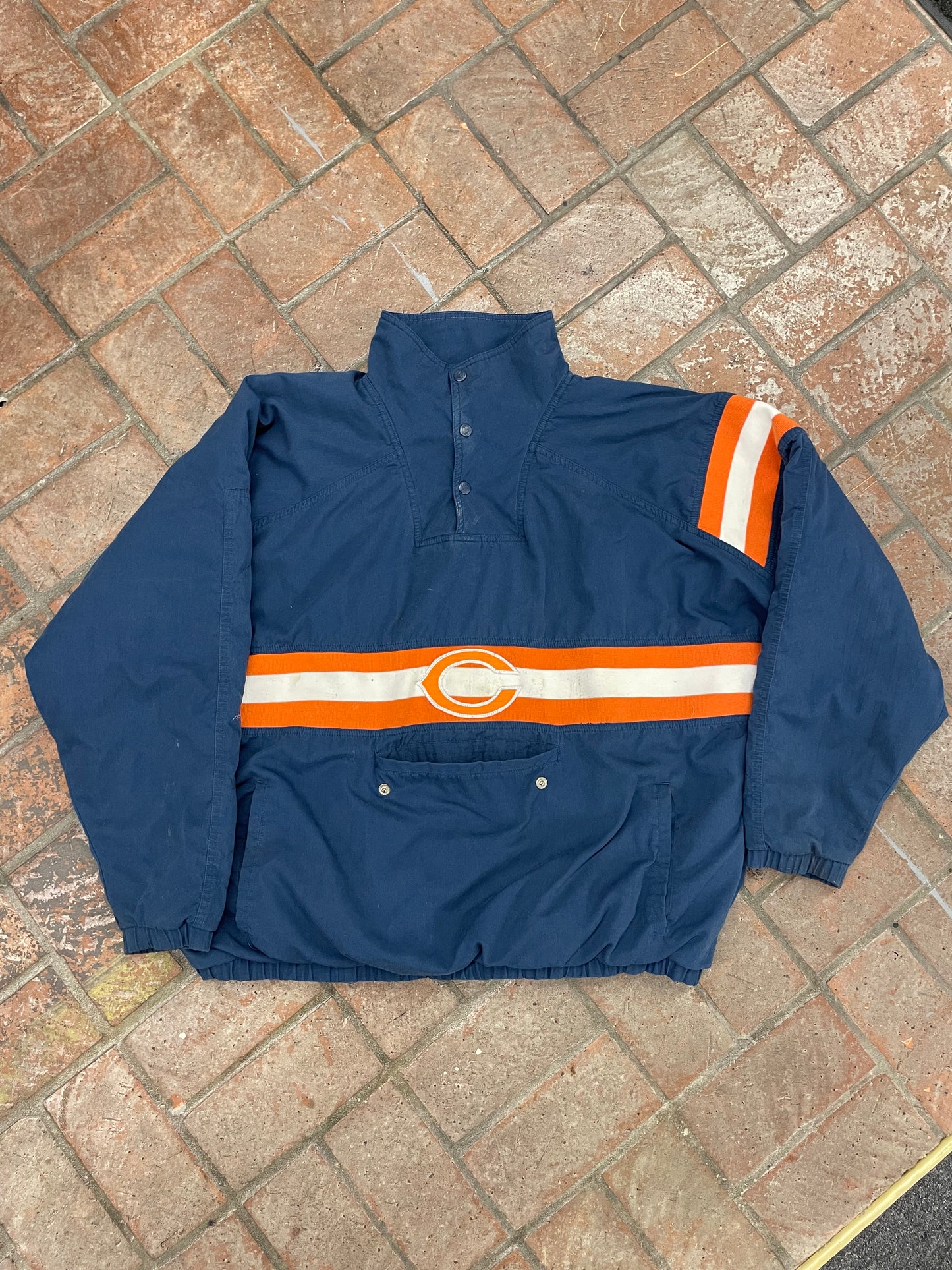 90s Vintage Chicago Bears Apex One Quarter Button Up Jacket