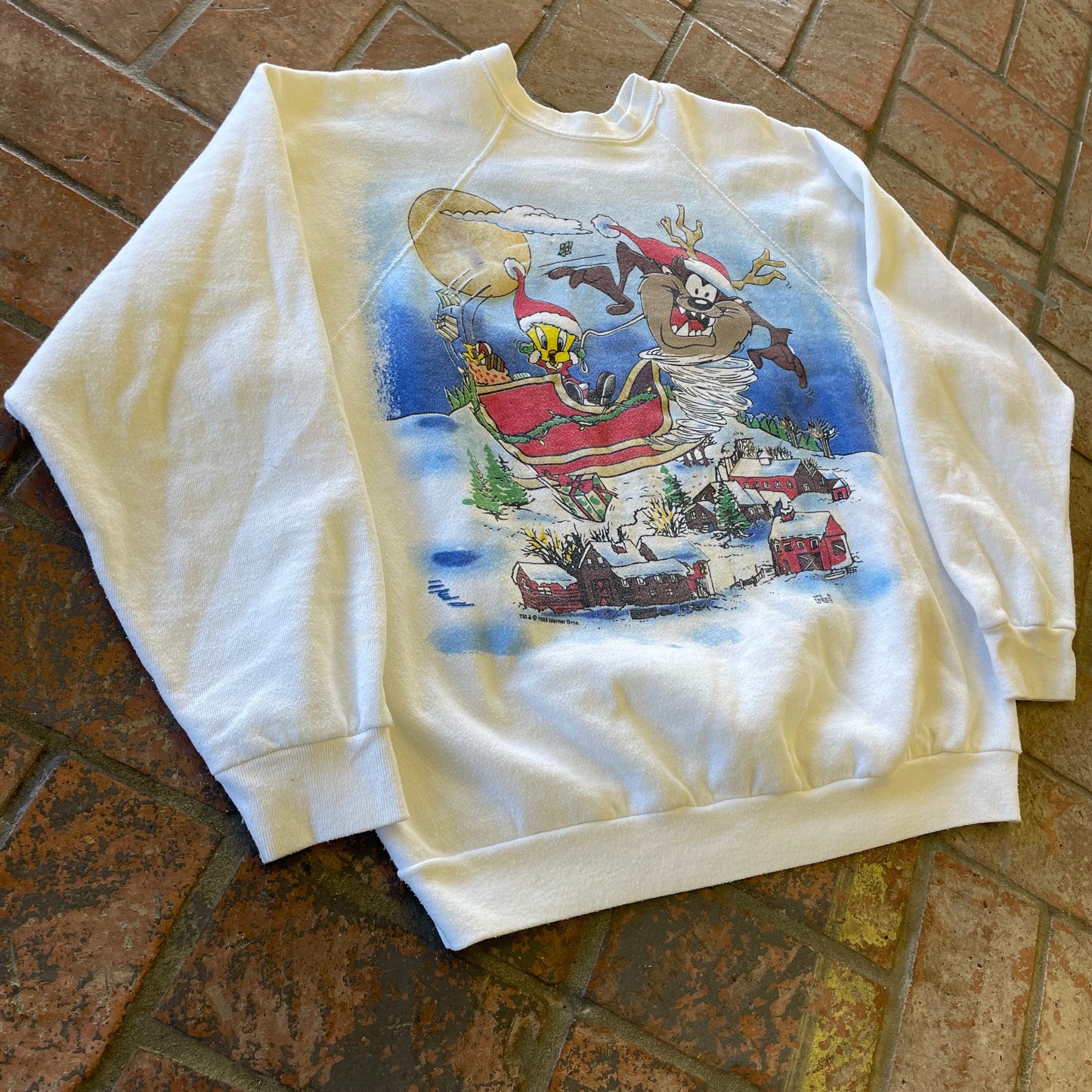 1995 Vintage Warner Bros Taz Crewneck - Christmas Edition