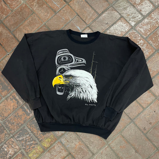 90s Vintage Sue Coleman Bald Eagle Art Sweatshirt