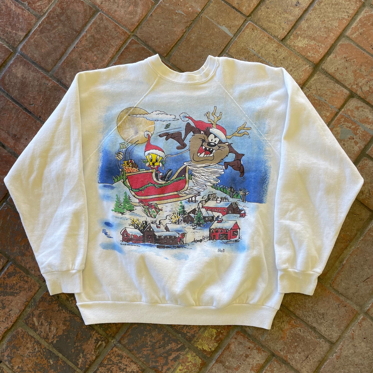 1995 Vintage Warner Bros Taz Crewneck - Christmas Edition