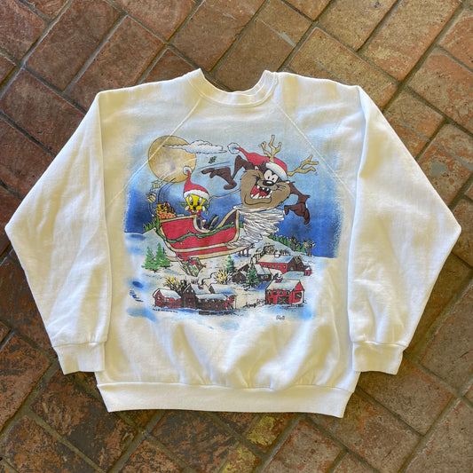 1995 Vintage Warner Bros Taz Crewneck - Christmas Edition