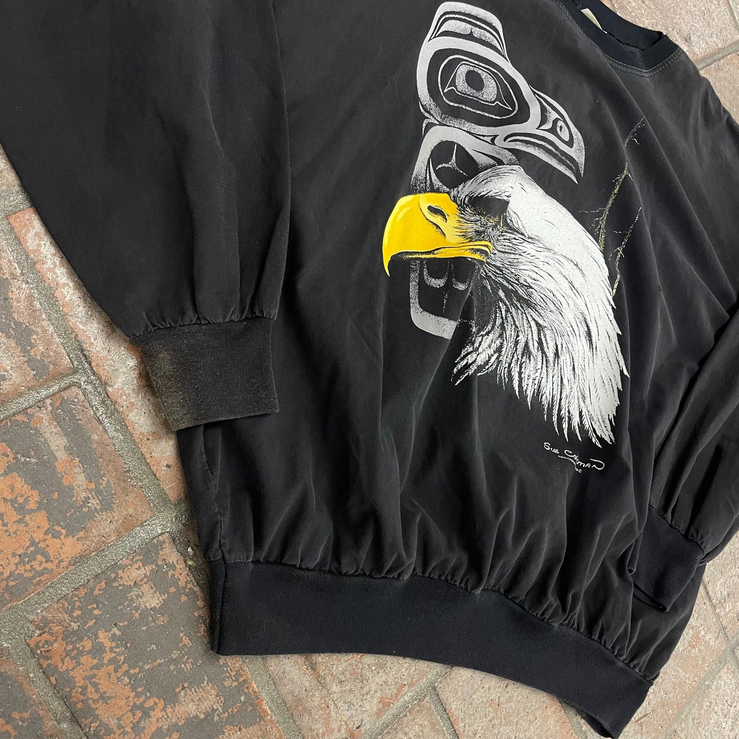 90s Vintage Sue Coleman Bald Eagle Art Sweatshirt